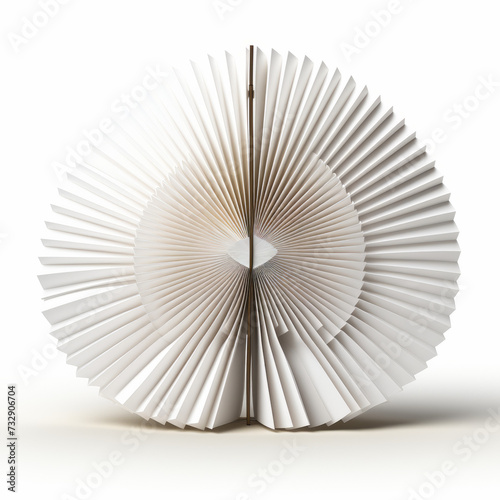 Open Hardcover Book Sculpture with Artistic Folded Pages  