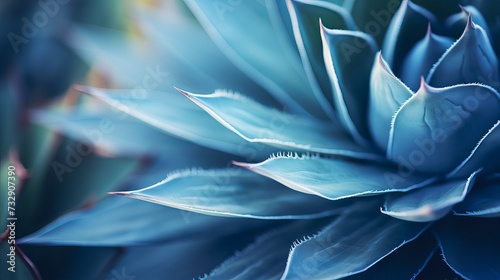 Agave attenuata leaf  cactus plant  soft details texture. Lush succulent leaves details. Dark tropical foliage. Blue toned nature background. exuberant and refined. luxuriant. organic.