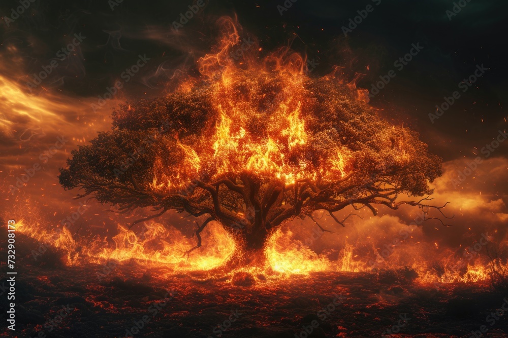 Burning tree background
Burning tree background