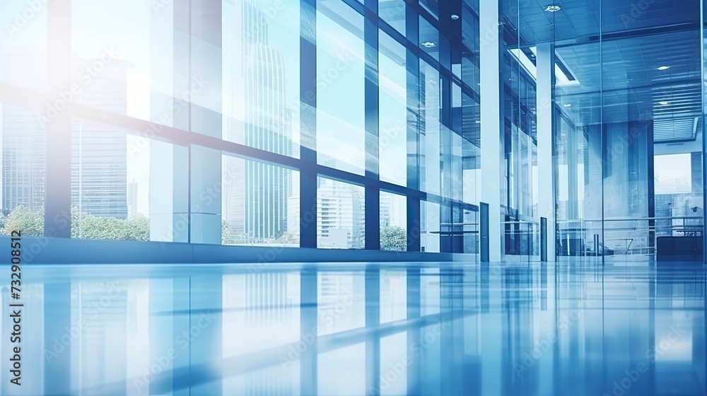 Background office lobby hall interior empty indoor room with blurry light from glass wall window Background office lobby hall interior empty indoor room with blurry light from glass wall window