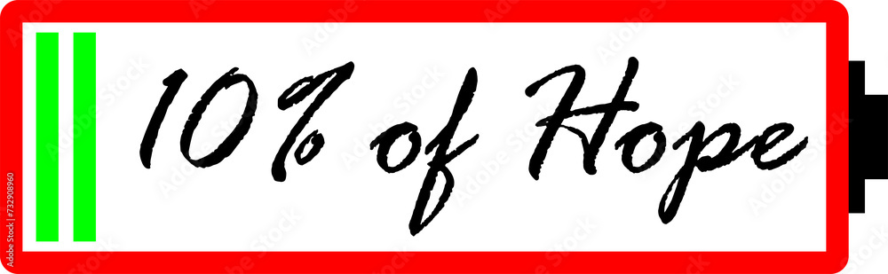 vector image of a battery with hope text inside vector image of a battery with hope text inside