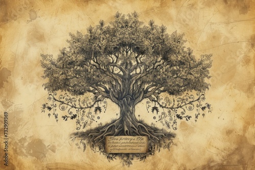 Genealogy tree illustration  photo