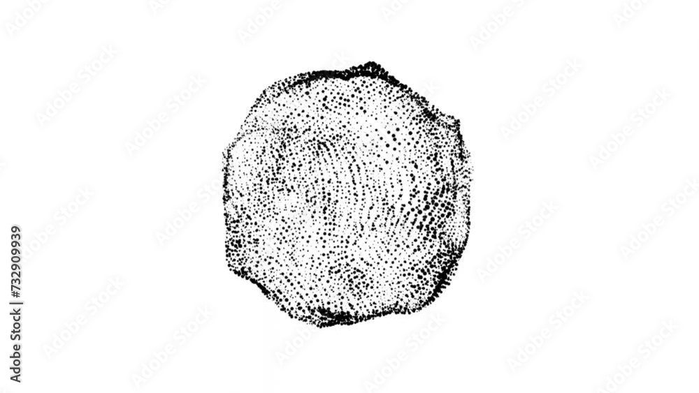 Abstract waving sphere made of turbulent black particles, complex fractal evolving network concept. 4k 3d looping animation background. Abstract waving sphere made of turbulent black particles, complex fractal evolving network concept. 4k 3d looping animation background.