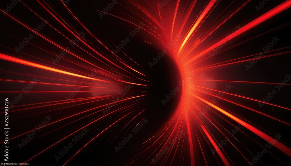 Radial red light through the tunnel glowing Radial red light through the tunnel glowing