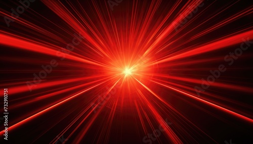 Radial red light through the tunnel glowing