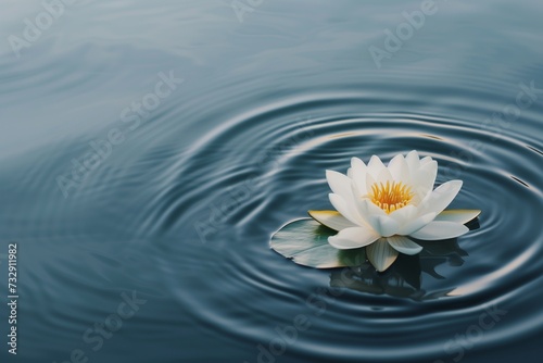 Lotus Flower Floating on Calm Waters