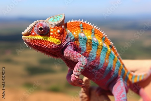 A normal colorful chamelion