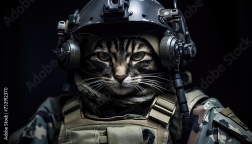 military cat unit with full tactical equipment