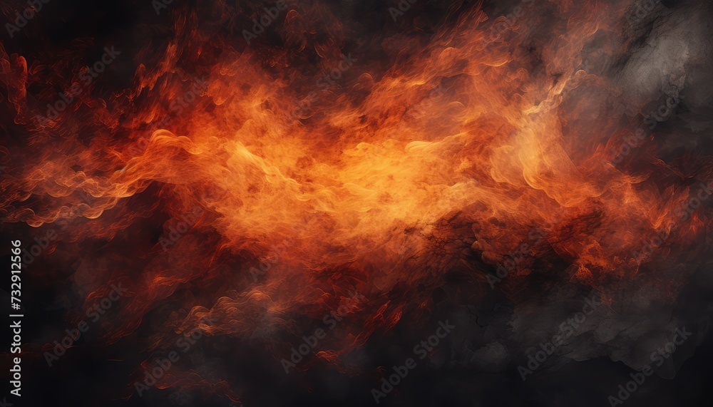 Charcoal for Barbecue Background With Flames