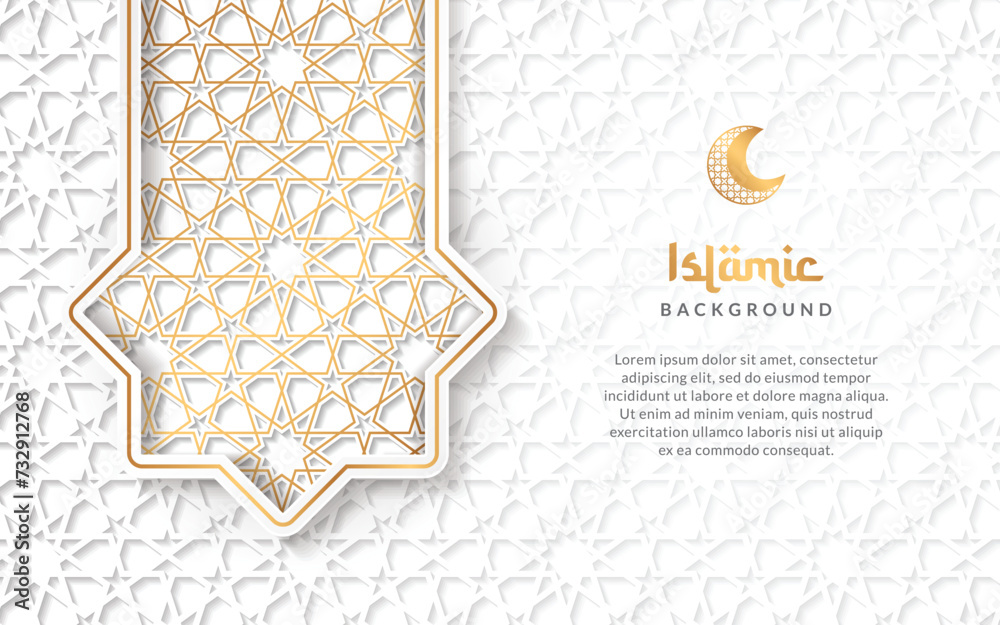 Islamic background with golden luxury arabic pattern vector design ...
