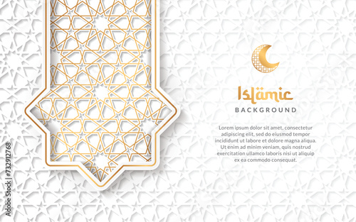 Islamic background with golden luxury arabic pattern vector design