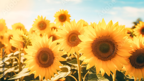 Sunflower Bls: Aunny and Warm Photo of a Flowering Field © Graphics.Parasite