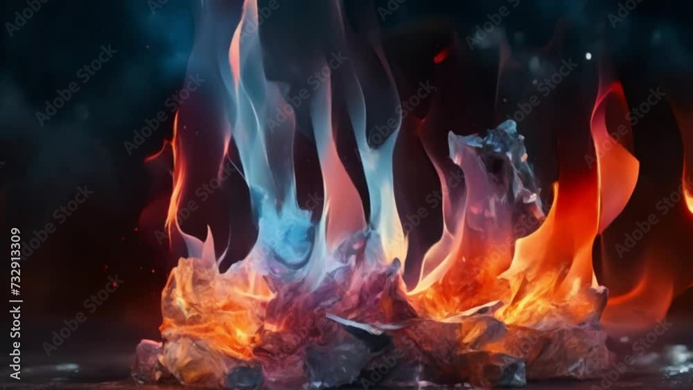 ice and fire abstrack background