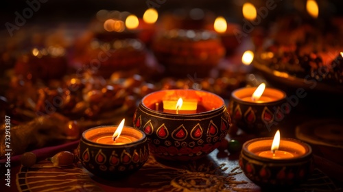 Diwali decorations with intricate designs