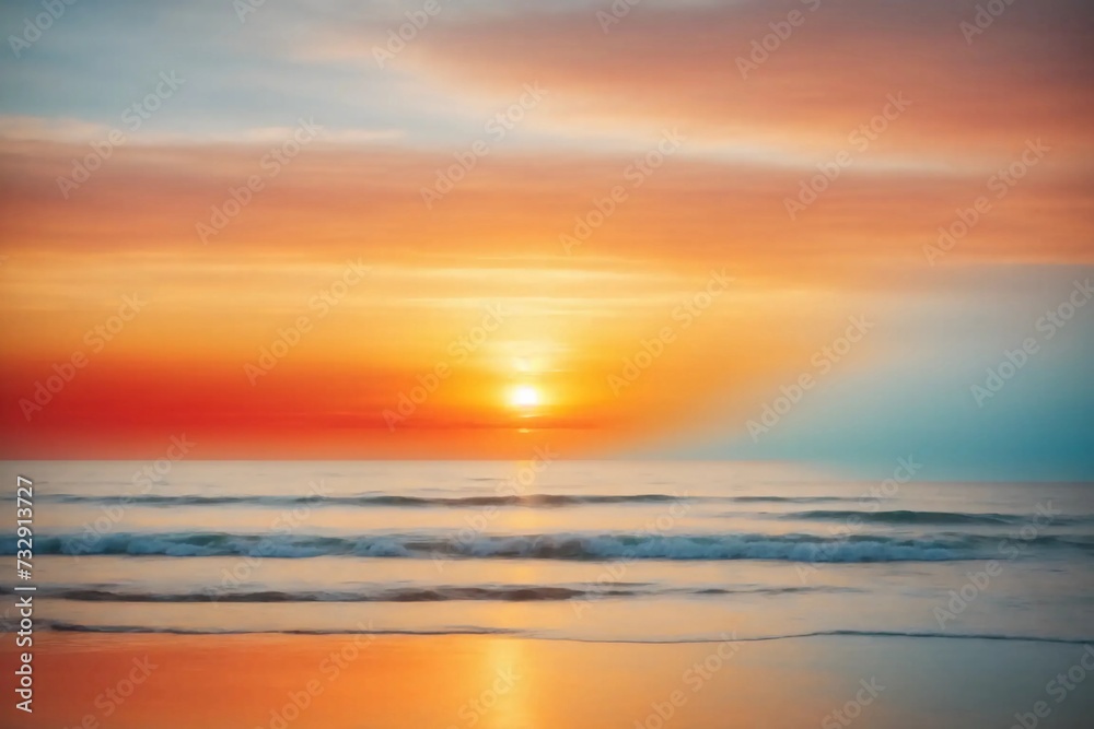A stunning orange , red , yellow and light blue gradient background that fades into a soft white, reminiscent of a dreamy sunset over the ocean