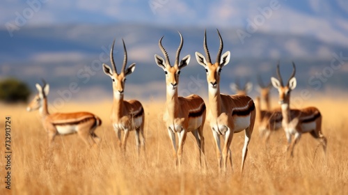 Graceful gazelles grazing on the savanna