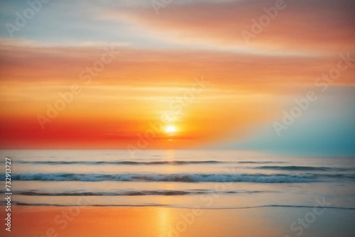 A stunning orange , red , yellow and light blue gradient background that fades into a soft white, reminiscent of a dreamy sunset over the ocean