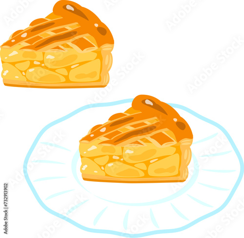 皿に盛ったアップルパイ