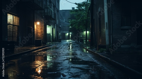Moody urban alley with a cinematic touch