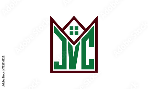 JVC initial letter real estate builders logo design vector. construction ,housing, home marker, property, building, apartment, flat, compartment, business, corporate, house rent, rental, commercial photo