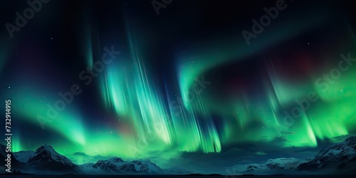 Beautiful aurora borealis over a solid plain black background high detail photograph realistic  © Dara