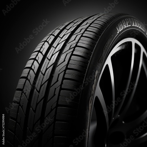 High Quality macro a car tire, on white background
