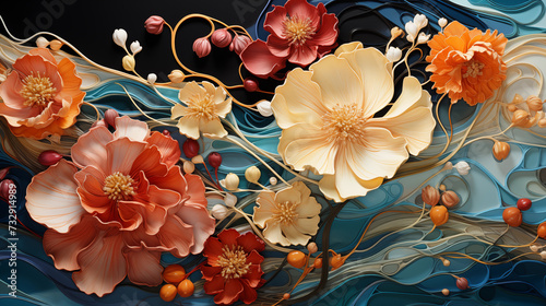 abstract colorful flower showcases the beauty of the natural background