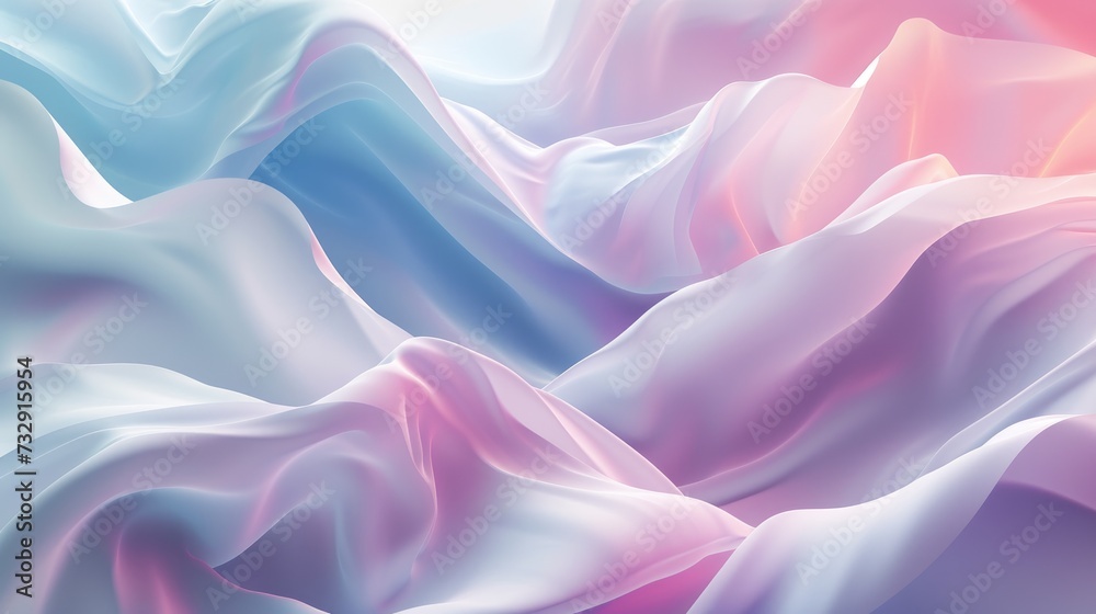 Enter a dreamy realm where pastel colors and swirling shapes meld in a captivating 3D abstract background. Ai Generated.