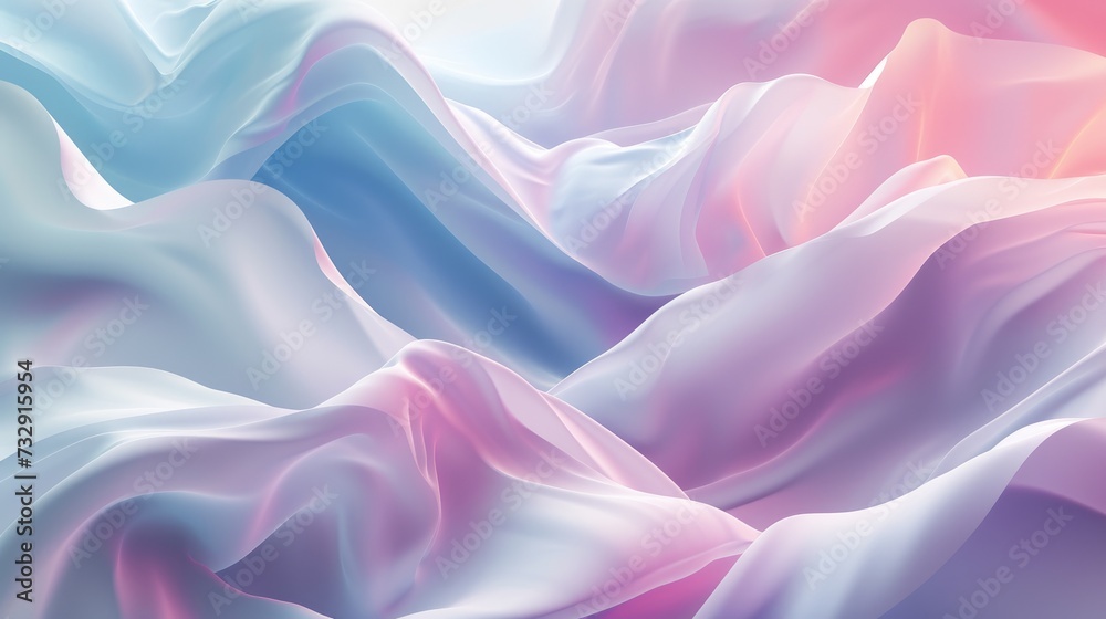 Obraz premium Enter a dreamy realm where pastel colors and swirling shapes meld in a captivating 3D abstract background. Ai Generated.