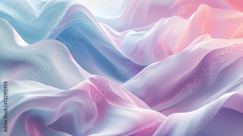 Enter a dreamy realm where pastel colors and swirling shapes meld in a captivating 3D abstract background. Ai Generated. photo