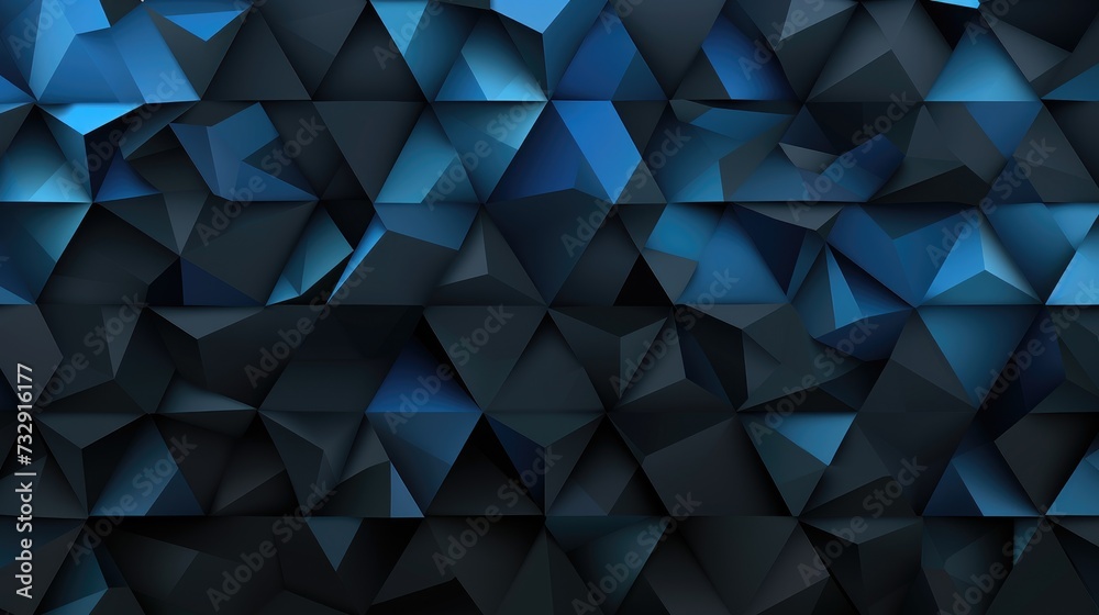Fototapeta premium Striking black and blue geometric patterns converge in a visually captivating background, Ai Generated.