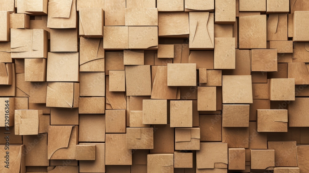 Numerous brown cardboard boxes, each with ample writing space for labeling and organization. Practical, Ai Generated. Numerous brown cardboard boxes, each with ample writing space for labeling and organization. Practical, Ai Generated.