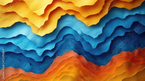 Vibrant handmade paper cutouts create a colorful and textured background. Crafty, Ai Generated.