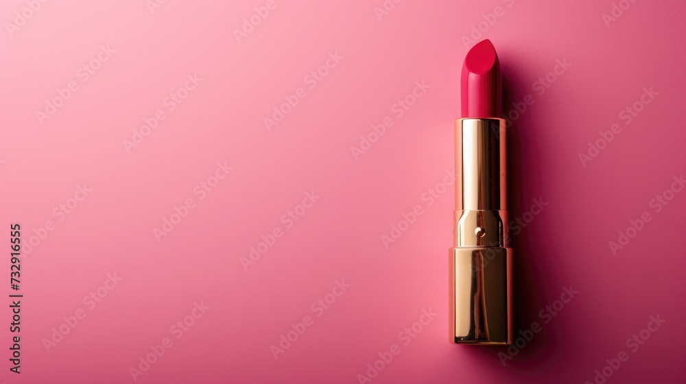 Vibrant lipstick standing out against a soft pink background for a chic and feminine look, Ai Generated. Vibrant lipstick standing out against a soft pink background for a chic and feminine look, Ai Generated.