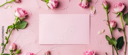 Versatile greeting card template suitable for Valentine's Day, weddings, or any celebration, Ai Generated.