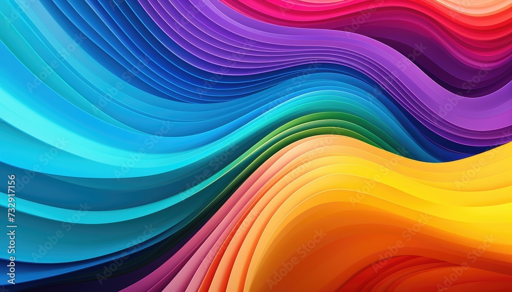 Wave line flowing rainbow color hd background