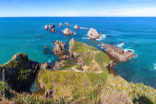  Nugget Point aerial view, Southland, New Zealand photo
