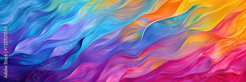 An oil painting with abstract patterns, painted in five different colors, light track photography,