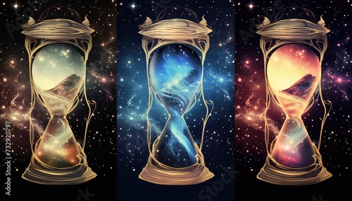 hourglass galaxy and cosmos space in bright