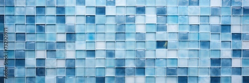 Closeup, Neat square Mosaic wall, Center the composition, 