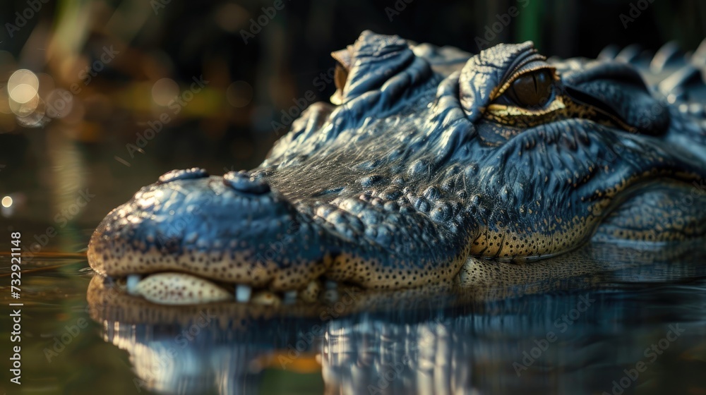 Large alligator in the water