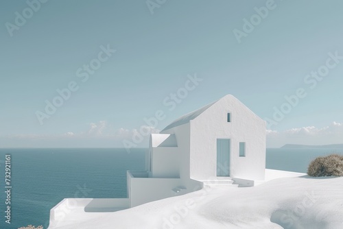 Amazing white architecture, blue sky and relaxing summer mood.