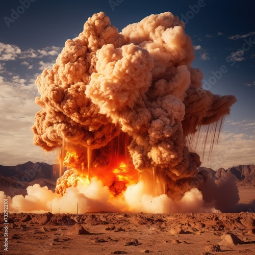 Massive explosion in the desert