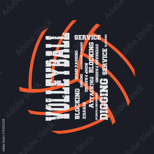 Volleyball Illustration typography for t shirt, poster, logo, sticker, or apparel merchandise