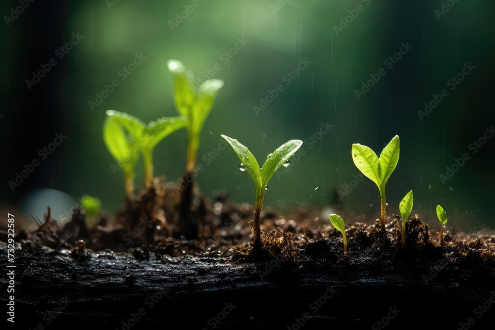 Green seedling illustrating concept of new life and environmental conservation, closeup Green seedling illustrating concept of new life and environmental conservation, closeup
