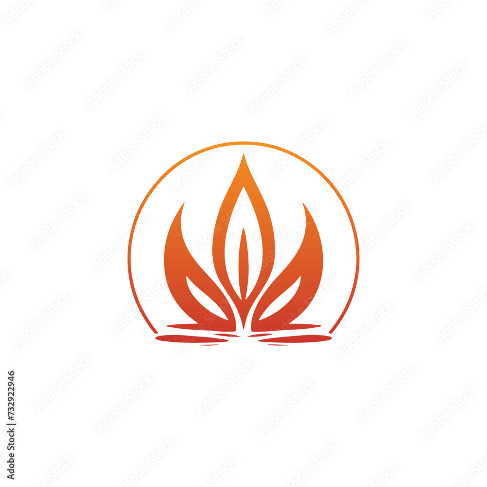 A logo of fire flame icon vector orange silhouette fire design template on white background A logo of fire flame icon vector orange silhouette fire design template on white background