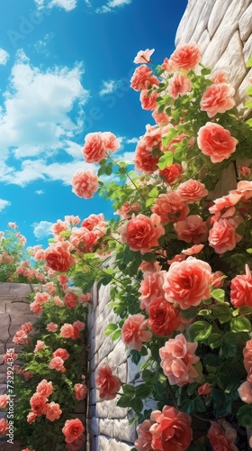  Floral Elegance  Wooden Floor and Brick Wall Floral Photo Backdrop 