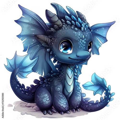 Adorable dragon, in the style of dreamlike illustration