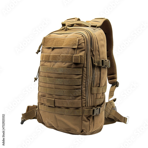 Combat Backpack, transparent background, isolated image, generative AI