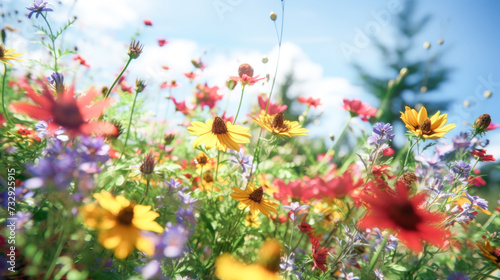 A Field of Wildflowe Buzzing with Life photo